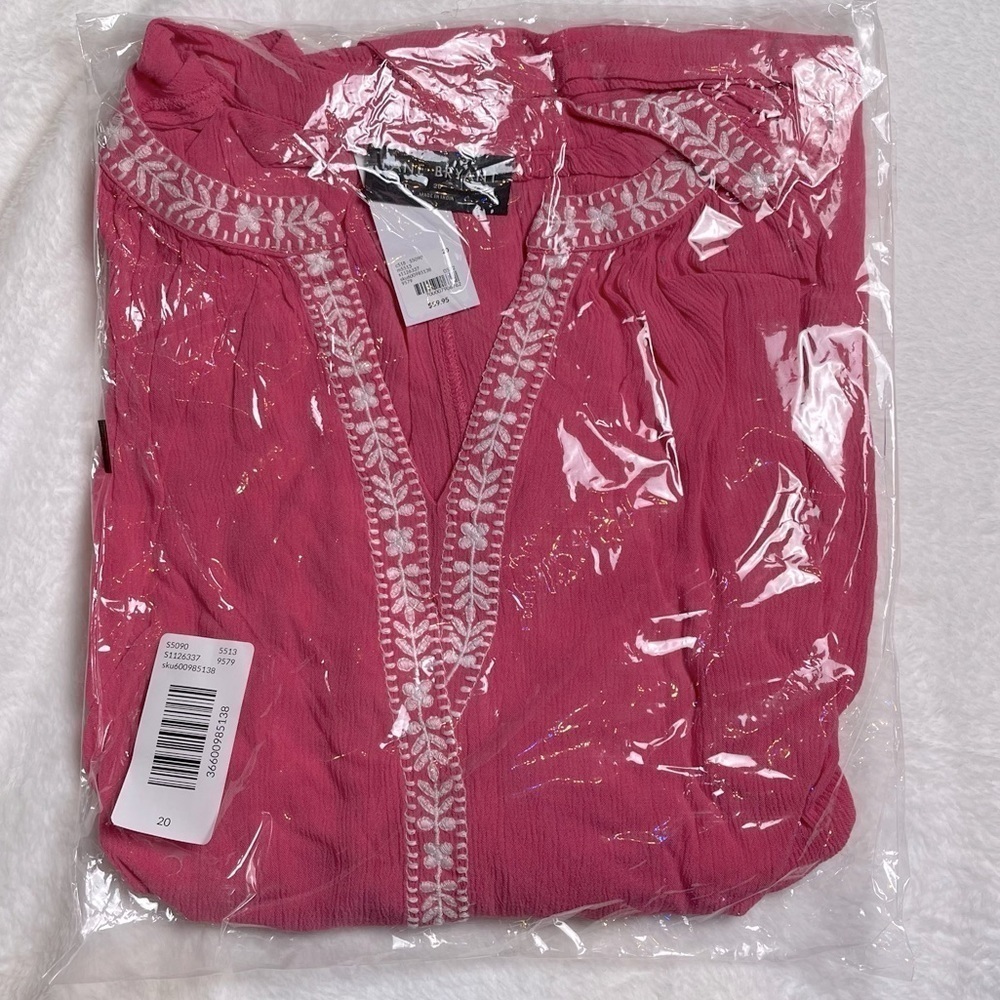 Nwt Lane Bryant Long-Sleeve Belted Peasant Blouse (K96.9) - Picture 3 of 4